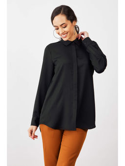 SALT Attire - Black Concealed Placket Shirt