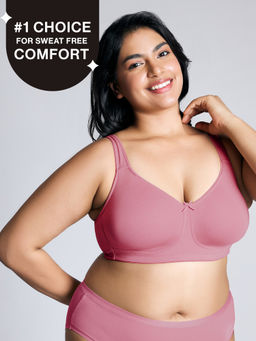 Nykd by Nykaa - No Sweat Breast Separating Breathe Cotton Non Padded Non Wired Bra-NYB105 Blush