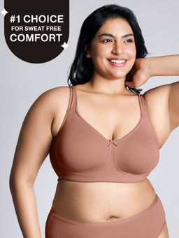 Nykd by Nykaa - No Sweat Breast Separating Breathe Cotton Non Padded Non Wired Bra-NYB105 B.Pink