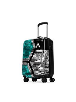 Aristocrat - Unisex Blue Hard Luggage Cabin Trolley Bag with 8-Wheel and Combination Lock