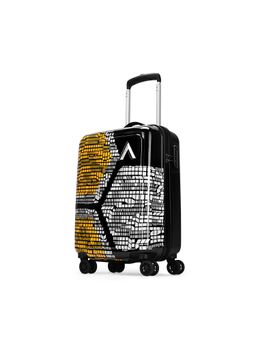 Aristocrat - Unisex Yellow Hard Luggage Cabin Trolley Bag with 8-Wheel and Combination Lock