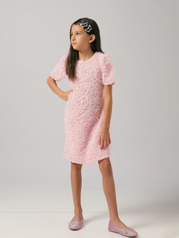 VERO MODA - Girl's Pink Textured Mini Dress