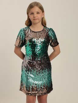 VERO MODA - Girl Sequins Ombre Mini Dress