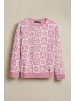 Allen Solly - Girls Pink Print Sweater