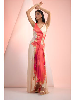 MANDIRA WIRK - Red Printed Maxi Dress