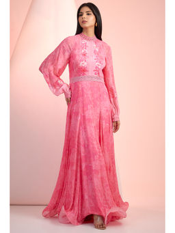 MANDIRA WIRK - Pink Printed Maxi Dress