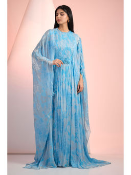 MANDIRA WIRK - Blue Printed Maxi Dress