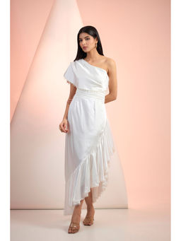 MANDIRA WIRK - White Solid Maxi Dress