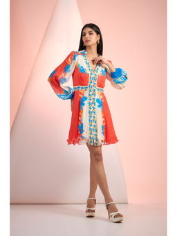 MANDIRA WIRK - Multi-Colour Printed Short Dress