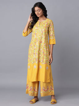 W - Yellopanelled Kurta