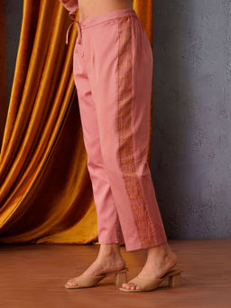 OMI - Pink with Gold Tissue Side Stripe Pant