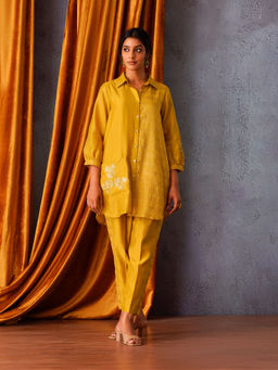 OMI - Lime Yellow Button Down Co-Ord (Set of 3)