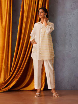 OMI - Off White Button Down Co-Ord (Set of 3)