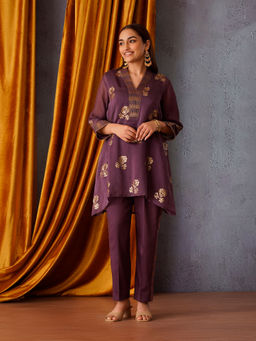 OMI - Purple Sequinned Co-Ord (Set of 3)