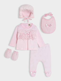 Mi Arcus - Knitted Top Bottom with Cap Mitten and Bib (Set of 5)