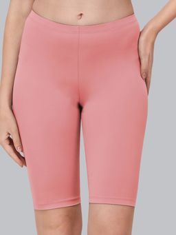 SOIE - Pink Women's Soft Polyamide Spandex Knee Length Cycling Shorts