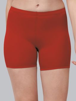 SOIE - Red Women's Soft Polyamide Spandex Mid Thigh Length Cycling Shorts