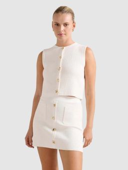 Forever New - White Elyse Knitted Skirt