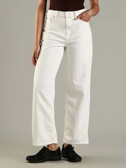 Tommy Hilfiger - White Cotton Relaxed Fit Mid Rise Jeans