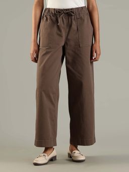 Tommy Hilfiger - Brown Regular Fit Solid Mid Rise Pant