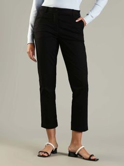 Tommy Hilfiger - Black Slim Fit Solid Mid Rise Pant