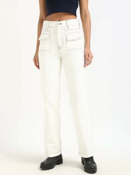 Tommy Hilfiger - White Mid-Rise Bootcut Jeans