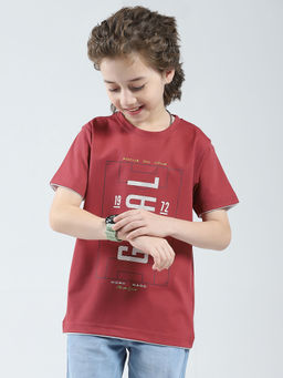 Monte Carlo - Boys Rust Blended Round Neck T-Shirt