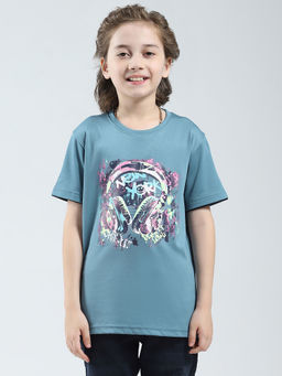 Monte Carlo - Boys Blue Blended Round Neck T-Shirt