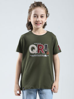 Monte Carlo - Boys Olive Cotton Lycra Round Neck T-Shirt