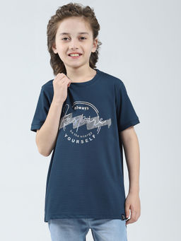 Monte Carlo - Boys Teal Blended Round Neck T-Shirt