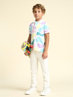 U.S. POLO ASSN. - Boys Multi-Color Cotton Collar Neck Polo T-Shirt