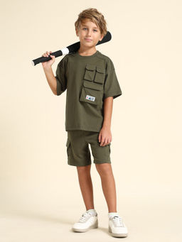 U.S. POLO ASSN. - Boys Green Cotton Crew Neck T-Shirt