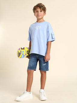 U.S. POLO ASSN. - Boys Blue Cotton Crew Neck T-Shirt