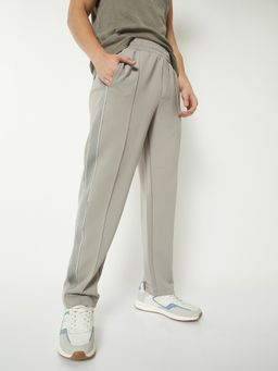 max - Men Side Tape Athleisure Grey Track Pants