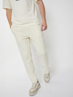 max - Men Knit Sports Off White Track Pants
