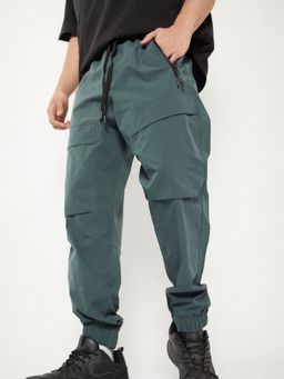 max - Men Solid Athleisure Green Joggers