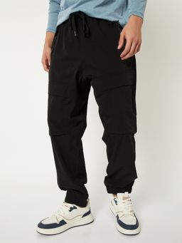 max - Men Solid Athleisure Black Joggers