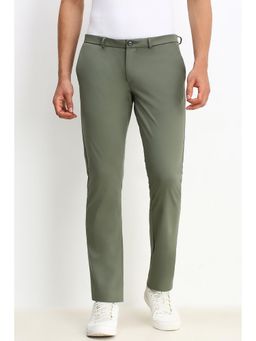Allen Solly - Men Olive Slim Fit Solid Casual Trouser