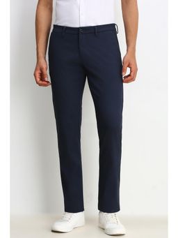 Allen Solly - Men Navy Slim Fit Textured Casual Trouser