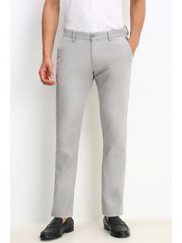 Allen Solly - Men Grey Slim Fit Textured Casual Trouser