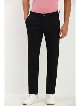 Allen Solly - Men Black Slim Fit Solid Casual Trouser