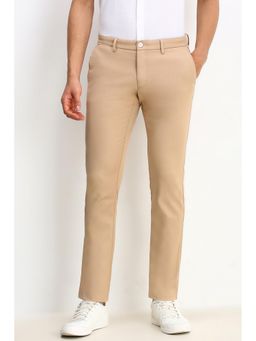 Allen Solly - Men Beige Slim Fit Solid Casual Trouser