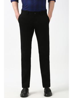Peter England - Men Black Solid Super Slim Fit Trouser