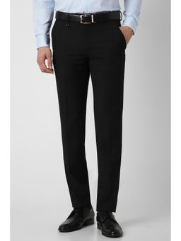 Van Heusen - Men Black Textured Slim Fit Trouser
