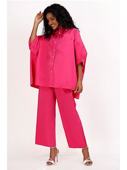 Mala Singh - Womens Cotton Solid Pink Co-Ord Set