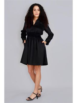 Mala Singh - Womens Cotton Solid Black Dress