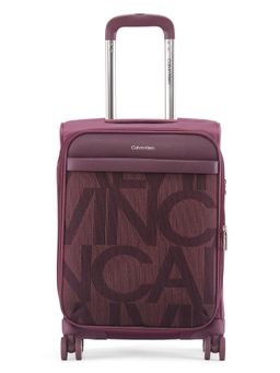 Calvin Klein - Maroon Textured Trolley Bag