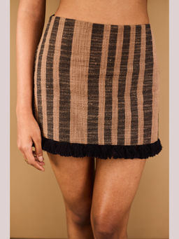 Urban Suburban - Brown Striped Mini Skirt