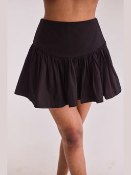 Urban Suburban - Brown Mini Gathered Skirt