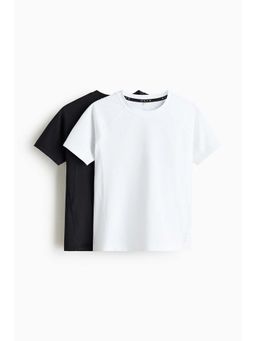 H&M - Boys Black 2-Pack Slim Fit Sports T-Shirts With Drymove